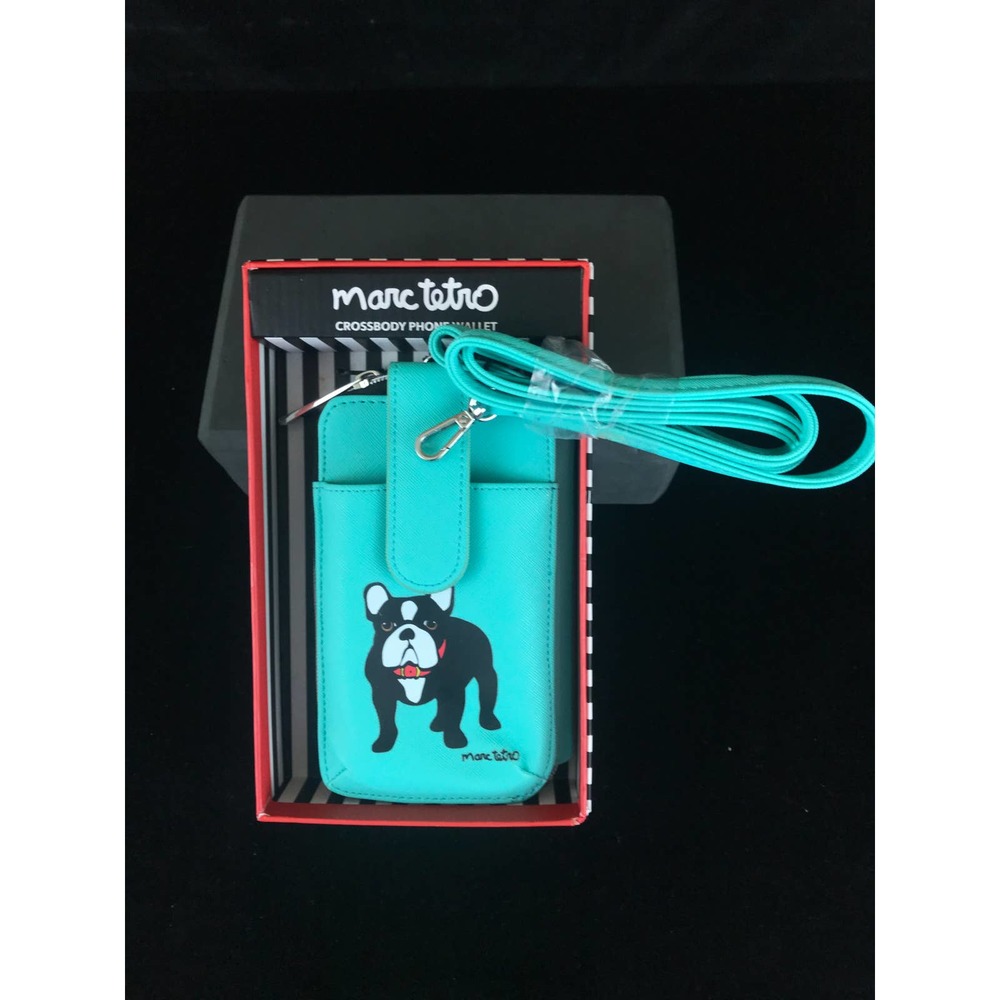 Marc Tetro Bulldog Crossbody Phone Wallet Purse Bag Wristlet w/ Gift